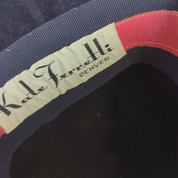 Vintage Navy Blue Velour Made In France Mod Twee Hat main image 9